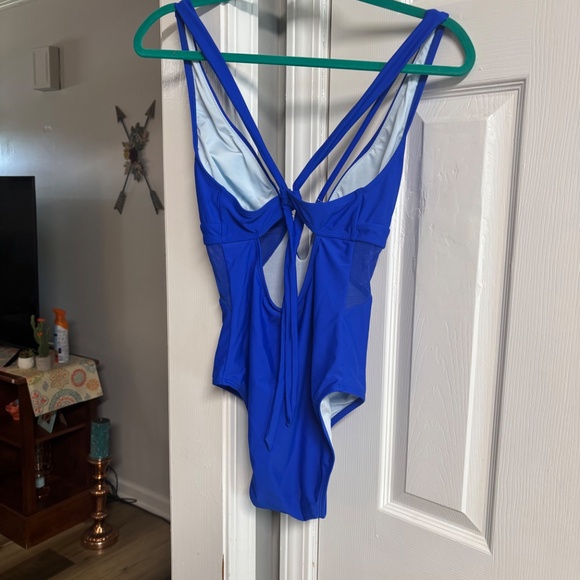 Blue One Piece Bathing Suit - Picture 3 of 3